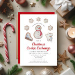 Convites Festa de Bolachas de Natal Cute Snowman<br><div class="desc">Convite à Bonita Snowman,  Festa de Bolachas de Natal Personalizada.</div>