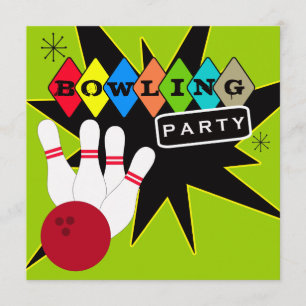 Convites Festa de Boliche Retrô