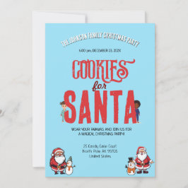 Convites Festa de Bolinhos para o Papai Noel de Pijama de N