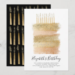 Convites Festa de Bolo Convide Douradas Garotas Esparsas 10