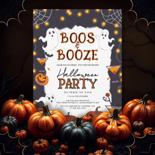 Convites Festa de Boos e Booze Adultos do Dia das Bruxas