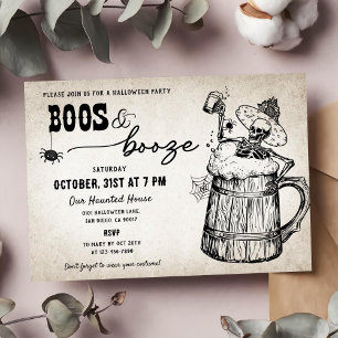Convites Festa de Boos e Booze Ghost Halloween