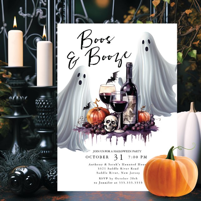 Convites Festa de Boos e Booze Halloween (Criador carregado)