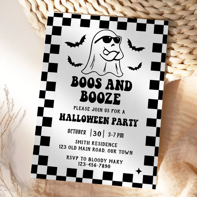 Convites Festa de Boos e Booze Halloween (Criador carregado)