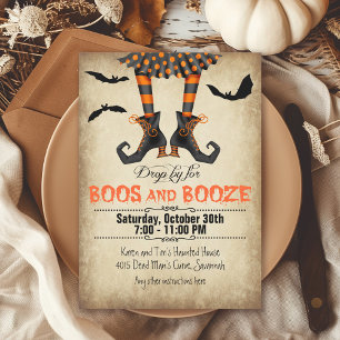 Convites Festa de Boos e Booze Halloween