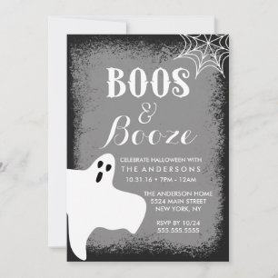 Convites Festa de Boos e Booze Halloween