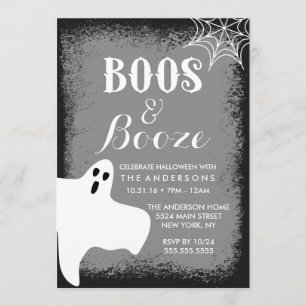 Convites Festa de Boos e Booze Halloween