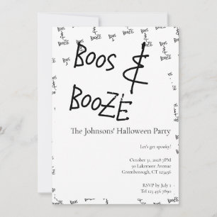 Convites Festa de Boos e Booze Halloween Mínima