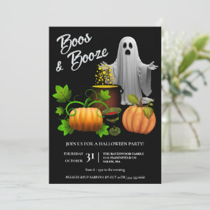 Convites Festa de Boos e Booze no Halloween