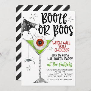 Convites Festa de Booze ou Boos Halloween
