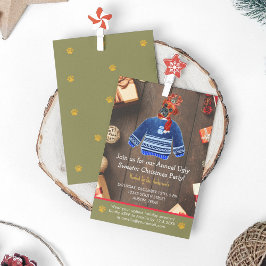 Convites Festa de Boxer Cachorro Feio de Natal