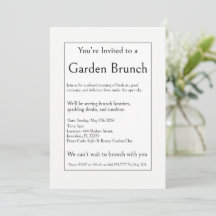 Festa de Brunch no Jardim ao Ar Livre, Minimalista