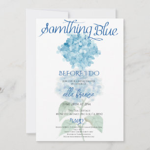 Convites Festa de Brunch Nupcial Floral Azul Elegante