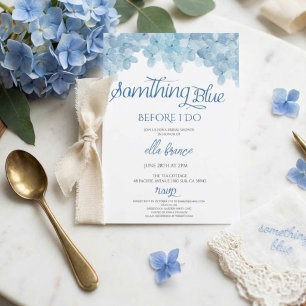 Convites Festa de Brunch Nupcial Floral Azul Elegante