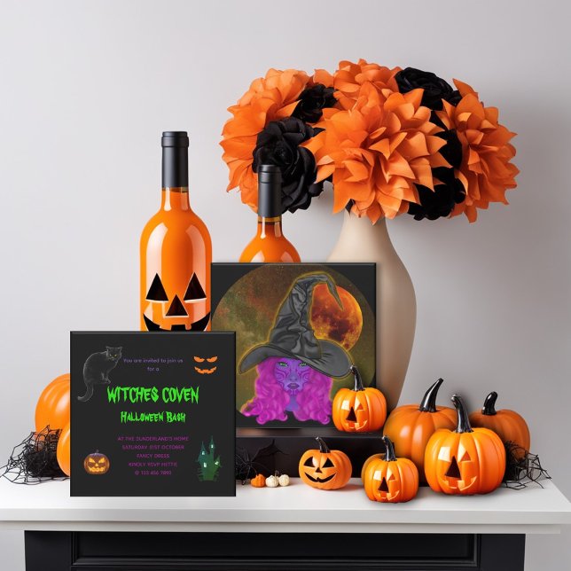 Convites Festa de Bruxas do Halloween Bash (Criador carregado)