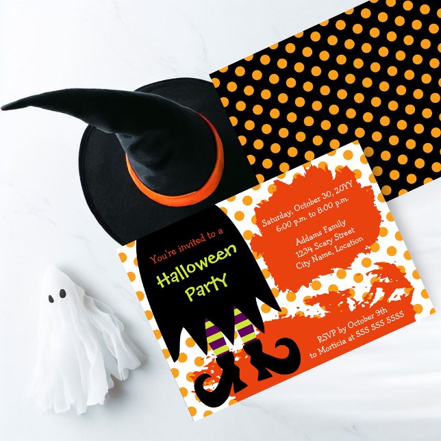 Convites Festa de Bruxas Halloween (A bewitching Halloween party invite perfect for kids and adults.)