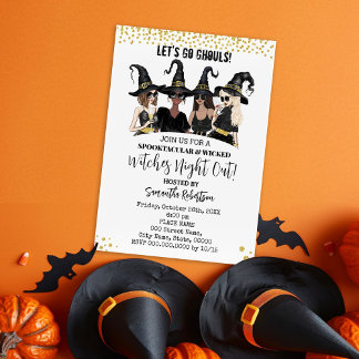 Convites Festa de Bruxas Noturnas do Halloween Girls Out