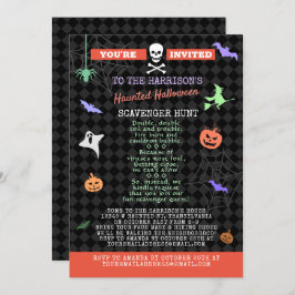 Convites Festa de Caça Escavadora do Dia das Bruxas