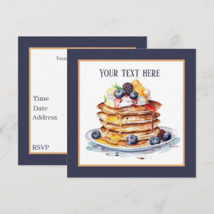 Convites Festa de café da manhã de panqueca bonita