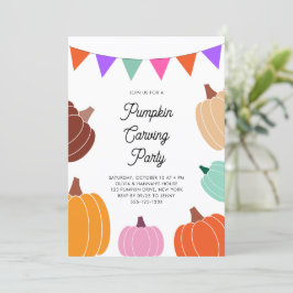 Convites Festa de Caranguejo de Abóbora Colorida no Hallowe