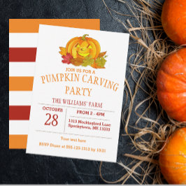 Convites Festa de Caranguejo de Pumpkin Cute Jack-O-Lantern