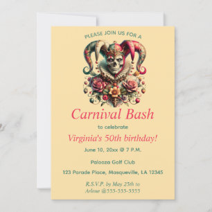 Convites Festa de Carnaval Editável