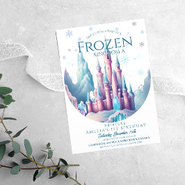 Convites Festa de Cartoon do Castelo 1rua de Ice Birthday