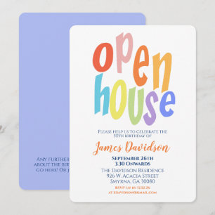 Convites Festa de Casa Aberta Moderna Minimalista