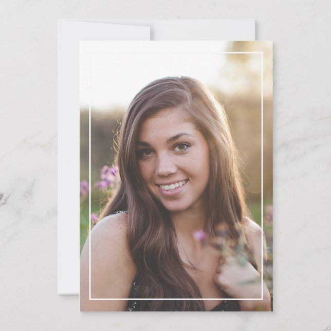 Convites Festa de casa aberta para formatura elegante (Verso)