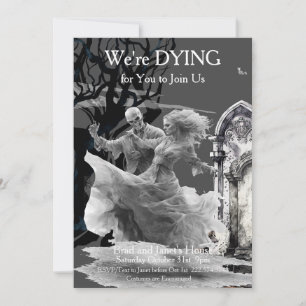 Convites Festa de Casais Esqueletais de Halloween
