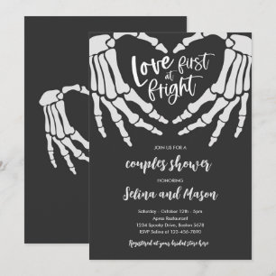 Convites Festa de Casal Amor de Halloween ao Primeiro Medo