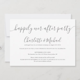 Convites Festa de Casamento Cinza e Branco Felizes para Sem