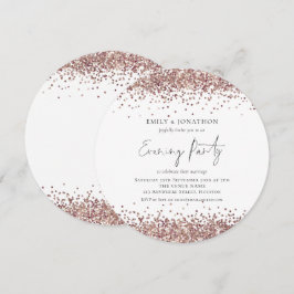 Convites Festa de Casamento com Glitter Dourado rosa