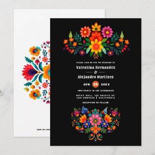 Convites Festa de Casamento de Arte Popular Mexicana em Pre