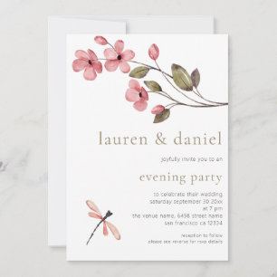 Convites Festa de Casamento de Código QR do Blossom Elegant