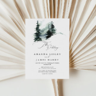 Convites Festa de casamento de Fotografia da Neve Verde de