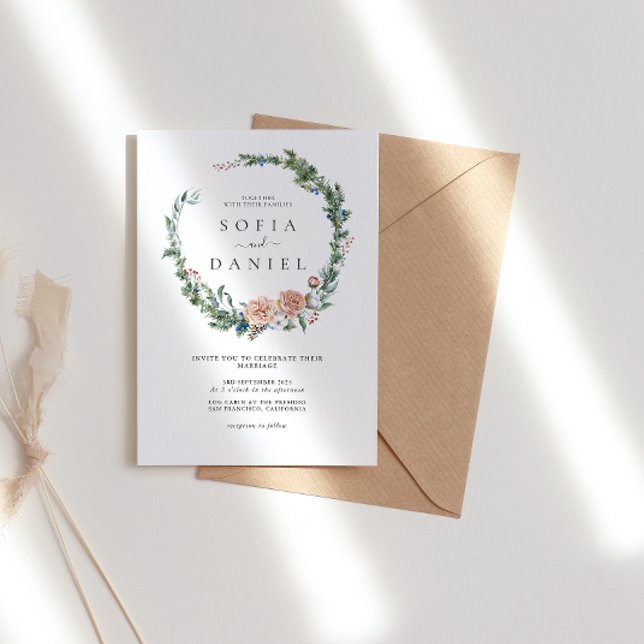 Convites Festa de casamento de Moldura do Círculo de Natal  (Criador carregado)