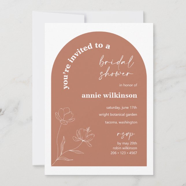 Convites Festa de casamento do Chá de panela traseiro (Frente)