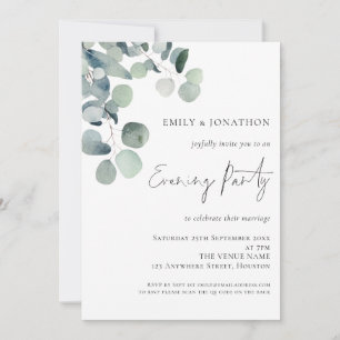 Convites Festa de Casamento Eucalyptus Watercolor
