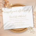 Convites Festa de Casamento Gold Felizes para Sempre<br><div class="desc">Com nomes de estilo característicos,  este convite de casamento de recepção de felizes para sempre pode ser personalizado com as suas informações em letras douradas elegantes. Concebido por Thisisnotme©</div>