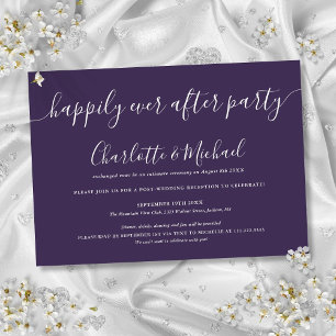 Convites Festa de Casamento Purple Happily Ever After Party