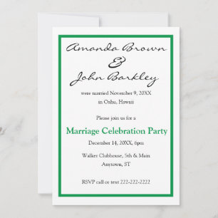 Convites Festa de Celebração de Casamento Pós-Casamento - v