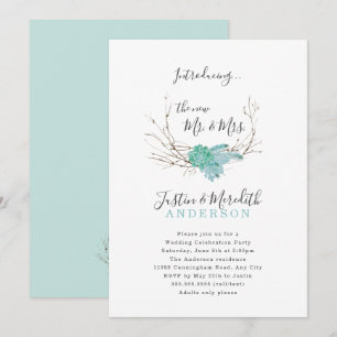 Convites Festa de Celebração de Casamento Verde Apenas