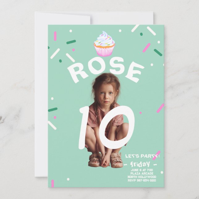 Convites Festa de Celebração de Dois Dígitos (Frente)