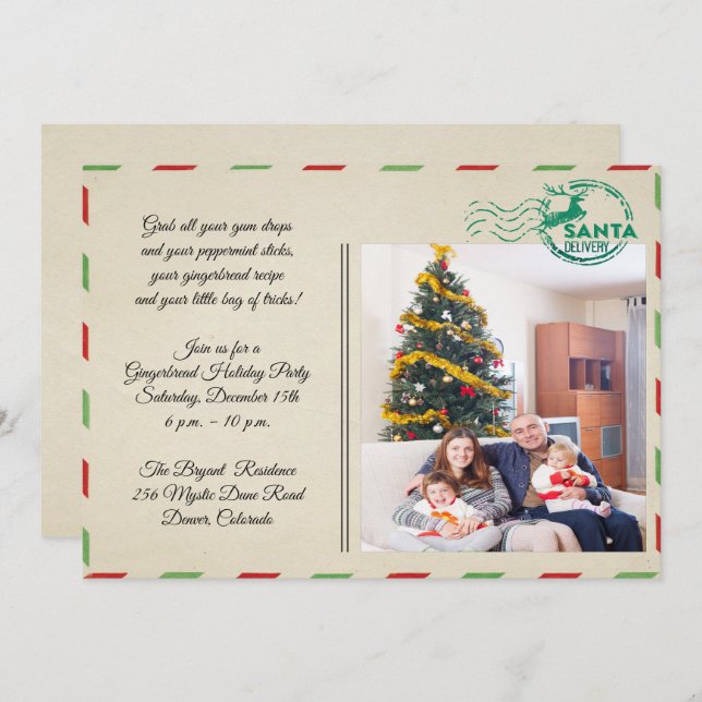 Convites Festa de Celebração de Feriados de Cartão-postal d (Frente/Verso)