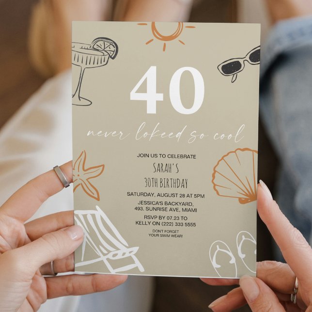 Convites Festa de Celebração de Verão de 40 Anos  (Criador carregado)
