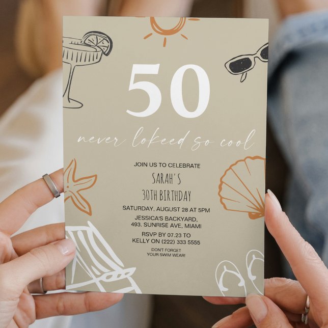 Convites Festa de Celebração de Verão de 50 Anos  (Criador carregado)