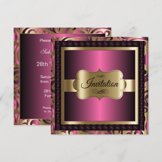 Convites Festa de Celebração do Partido para Todos os Propó (Frente/Verso)