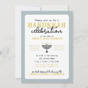 Convites Festa de Celebração HANNUKAH Menorah