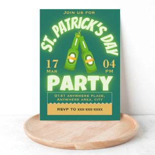 Convites Festa de cerveja de Dia de São Patrício irlandês p